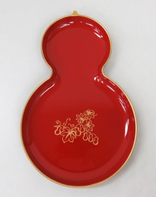 瓢箪 漆器工芸品 ひょうたん まとめ売り A043☆オリジナル 瓢箪盆 ひょうたん 漆器 工芸品 現状品☆03(盆