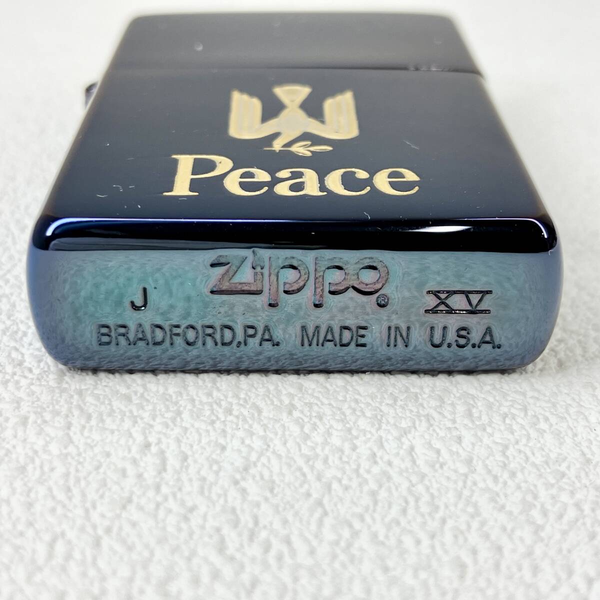 【ZIPPO】ジッポー THE PEACE DESIGN ザ・ピース・デザインキャンペーン JTオリジナル 懸賞品 ブルーチタンコーティング 1999年製 _画像6