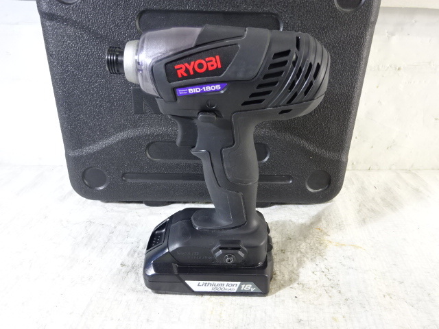 PH-98/RYOBIリョービ BID-1805 インパクトドライバー　18V 電動工具ハンドツール大工道具DIY作業ツール 日曜大工 充電器バッテリー取説付き_画像7