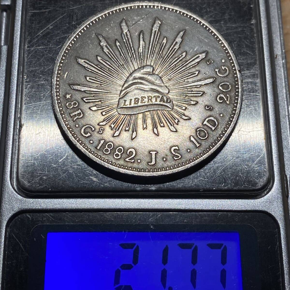 メキシコ貿易銀 約21.77g 古銭 一円銀貨 コイン 硬貨 古銭 美品 レアの画像8