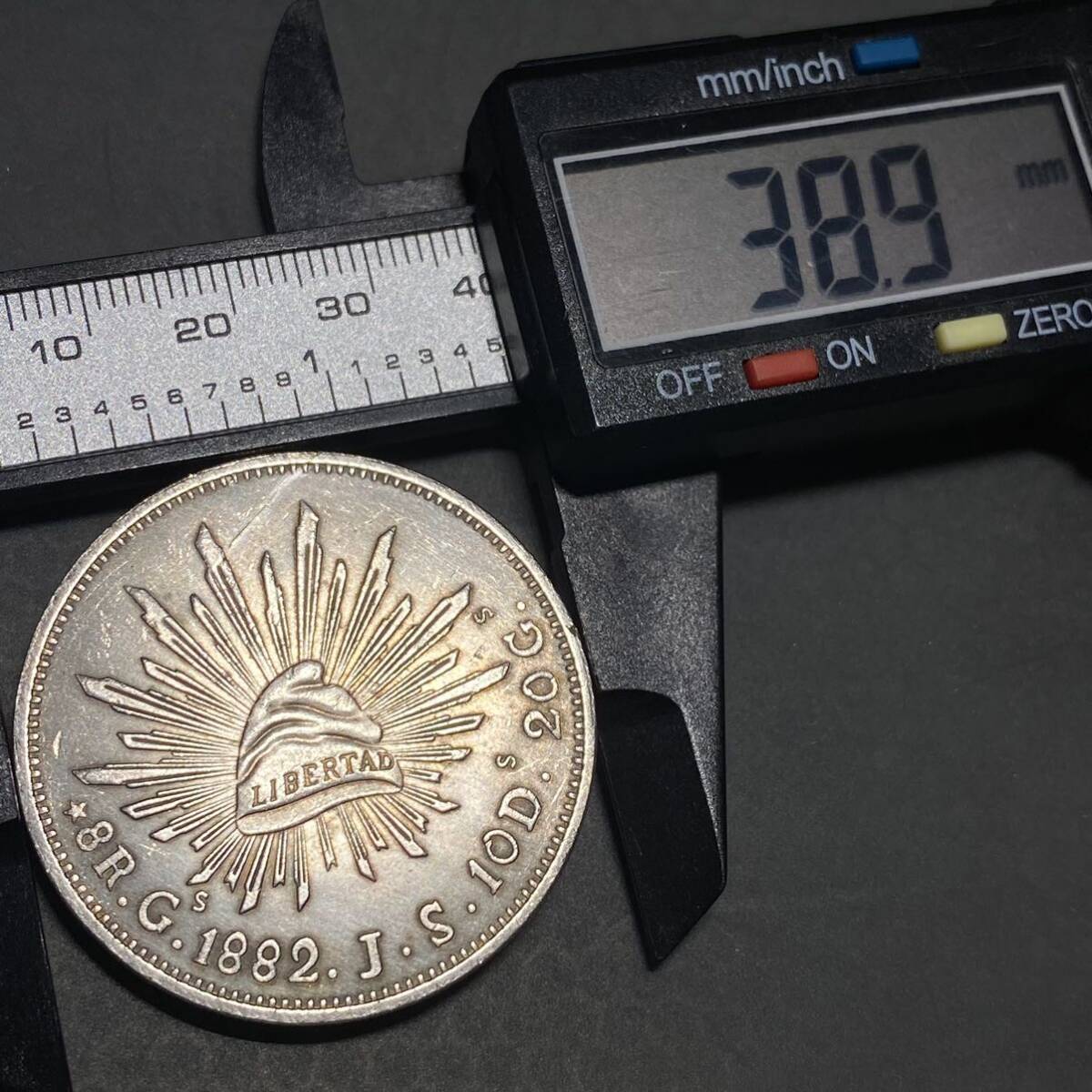 メキシコ貿易銀 約21.77g 古銭 一円銀貨 コイン 硬貨 古銭 美品 レアの画像6