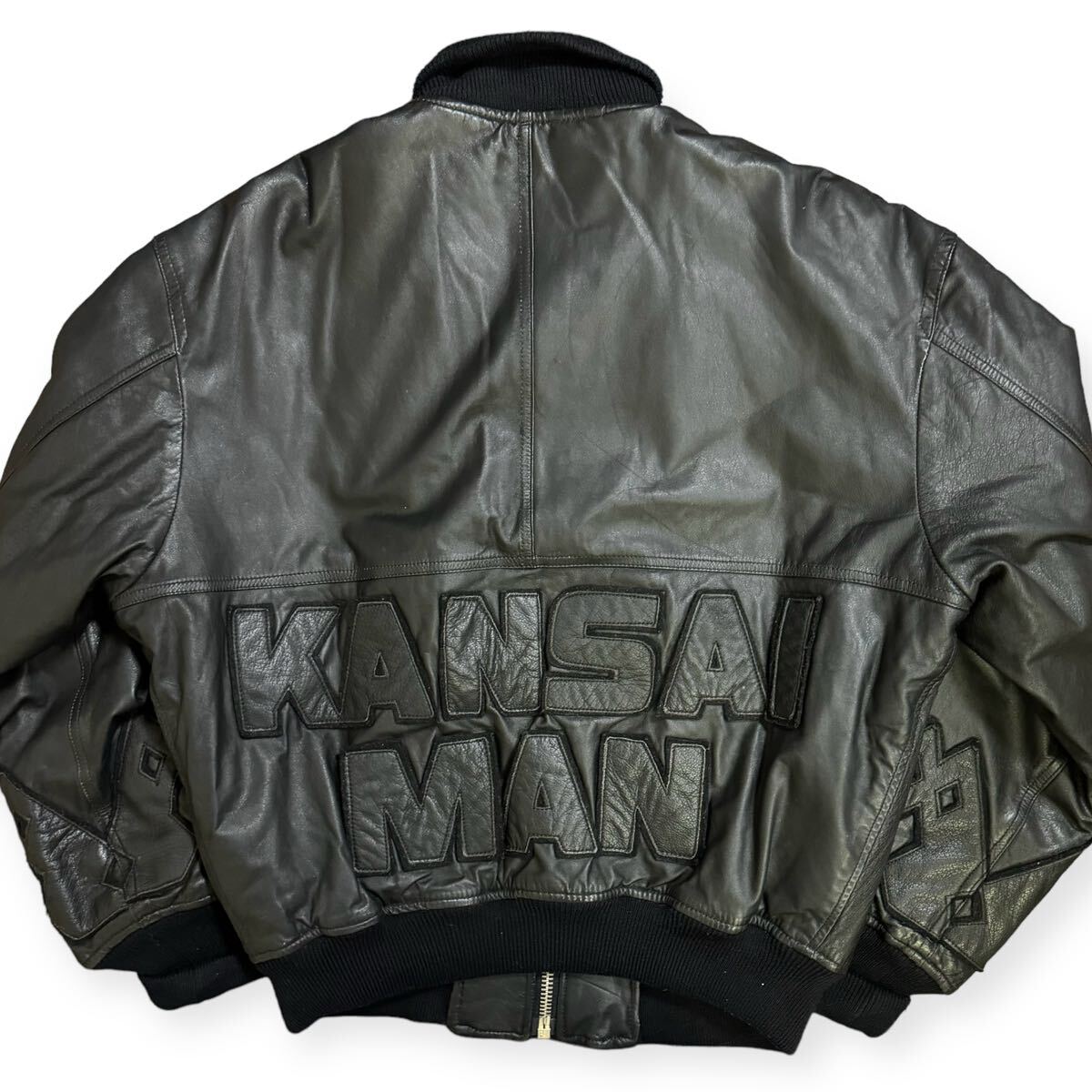 稀少 KANSAI MAN 90s アーカイブ バックロゴ 牛革 レザー 稀少 KANSAI MAN 90s アーカイブ バックロゴ 牛革 レザー