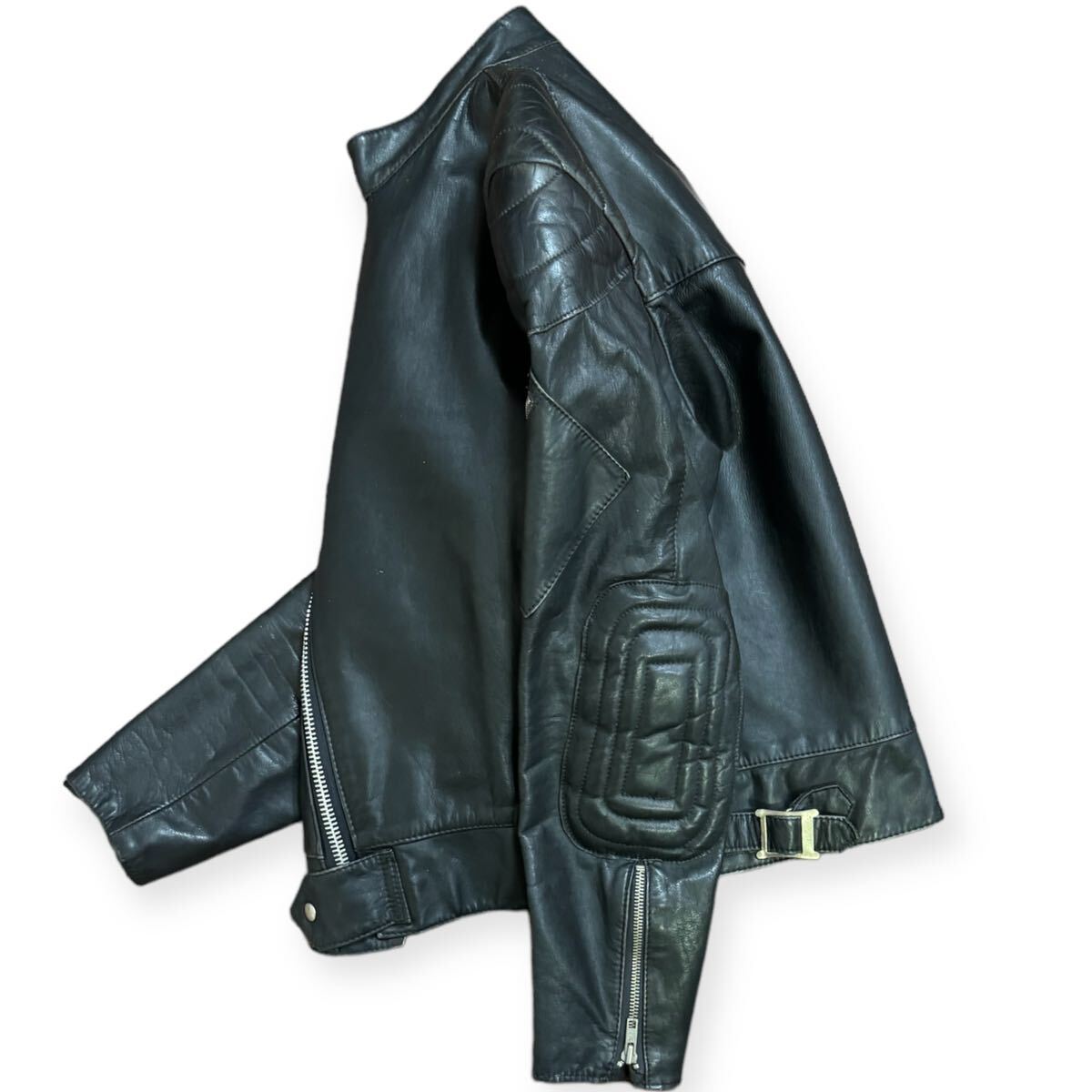 稀少 Belstaff 80s England製 Vintage レザー パテッド ダブル 稀少 Belstaff 80s England製 Vintage レザー パテッド ダブル