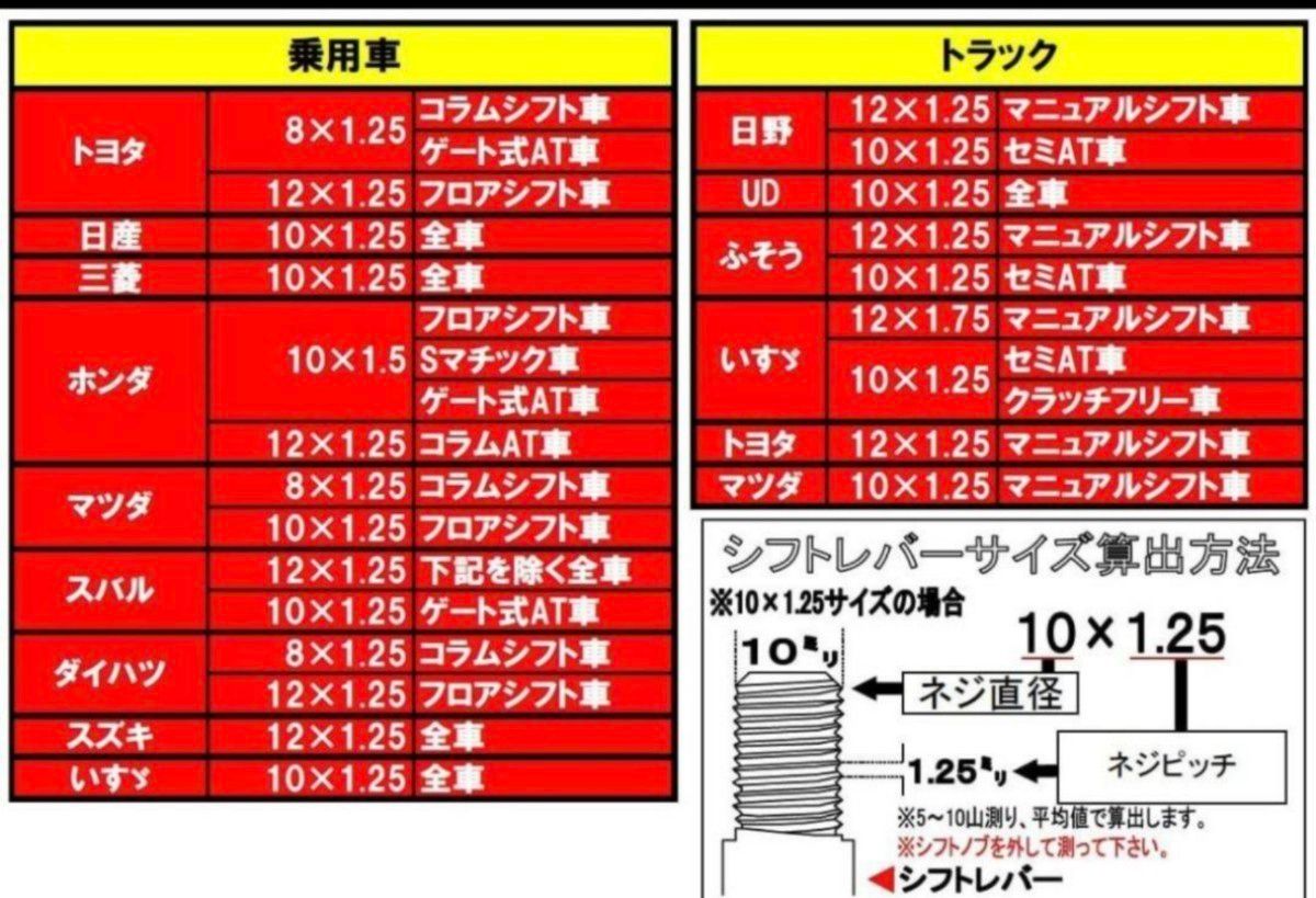 シフトノブ 口径変換アダプター オスM8×1.25メスM6×1.0