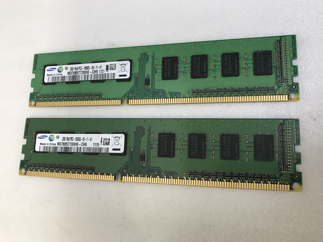 SAMSUNG 1Rx8 PC3-10600U 2GB 2枚組 4GB DDR3 デスクトップ用 メモリ DDR3-1333 2GB 2枚 DDR3 DESKTOP RAMの画像1
