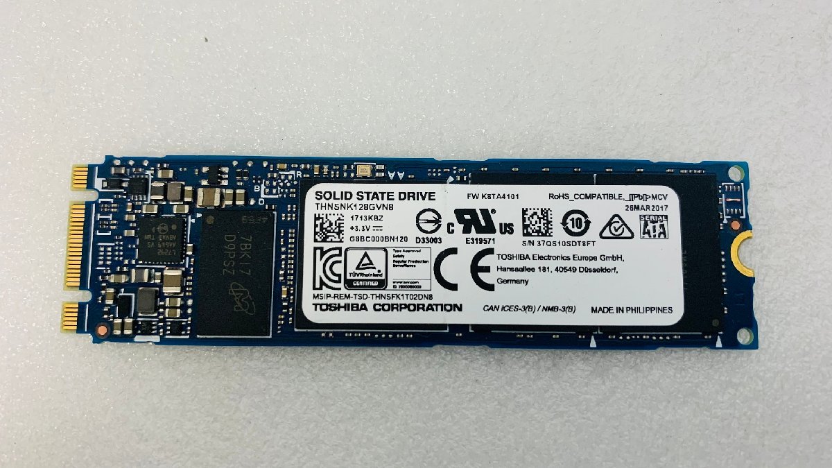 M.2 SSD128GB TOSHIBA THNSNK128GVN8 M.2 SATA SSD128GB MGF 2280 中古 動作確認済み_画像2