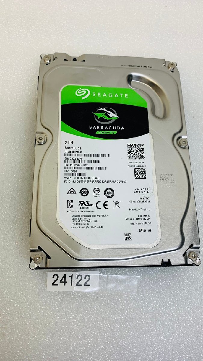 2000GB SATA 3.5インチ 2TB SATA HDD SEGATE ST2000DM006 SATA 2TB ハードディスク 7200RPM 中古 使用時29657間時間 (24122_画像1