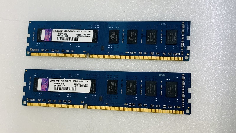 KINGSTON 2Rx8 PC3-12800U 8GB 4GB 2枚で 8GB DDR3 デスクトップ用 メモリ 240ピン DDR3-1600 4GB 2枚 8GB DDR3 DESKTOP RAM_画像1