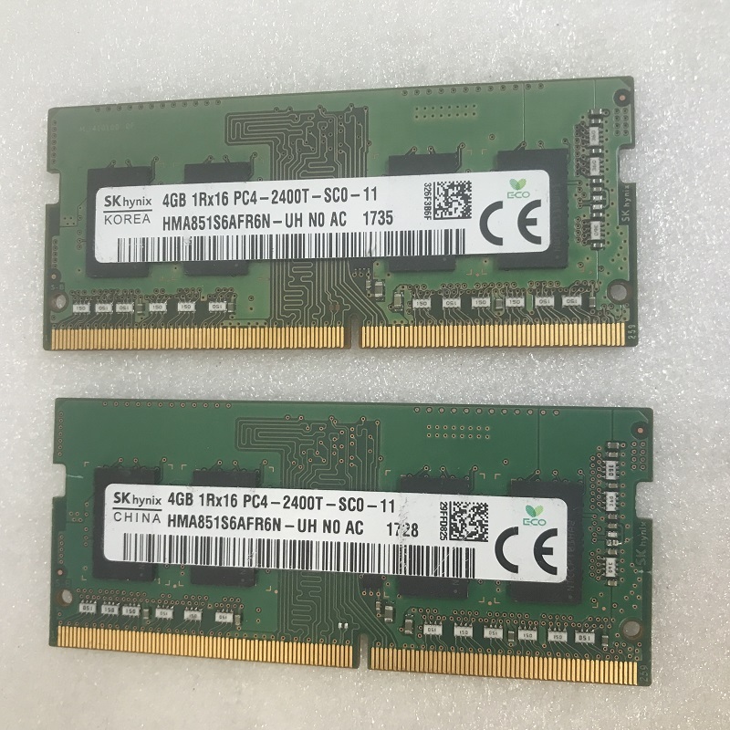 SK HYNIX 1Rx16 PC4-2400T 4GB 2枚組 1セット 8GB DDR4 ノート用メモリ 260ピン ECC無し PC4-19200 4GB 2枚 8GB DDR4 LAPTOP RAM_画像1