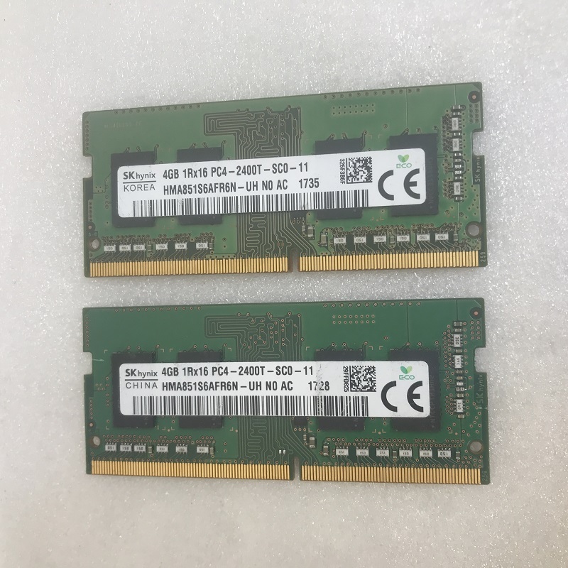 SK HYNIX 1Rx16 PC4-2400T 4GB 2枚組 1セット 8GB DDR4 ノート用メモリ 260ピン ECC無し PC4-19200 4GB 2枚 8GB DDR4 LAPTOP RAM_画像2
