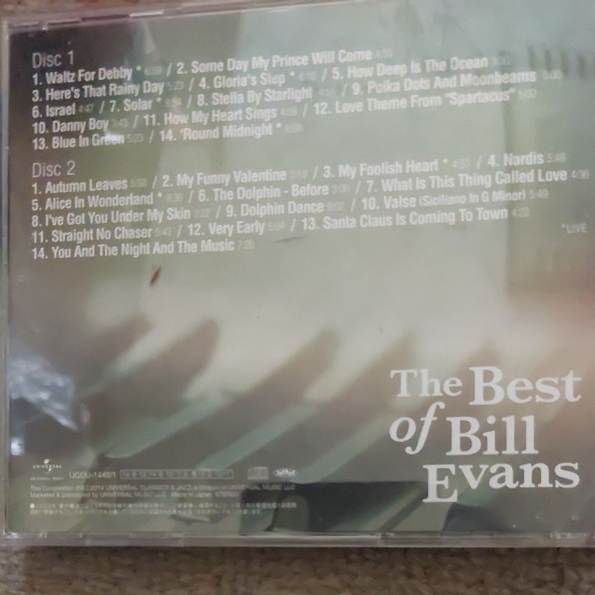 中古CD　ビル・エヴァンス　The  BEST  of Bill Evans　ベスト　オブ　ビル・エヴァンス２枚組　状態良好です！