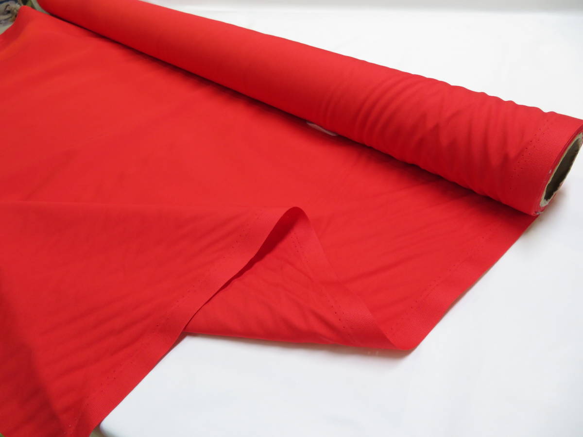 1m単位販売(N-37) カラー ブロード 赤色 レッド 赤 無地 薄手 布 生地 スタイ マスク 衣装 教材 内布に♪ 日本製 綿 手芸用 おしゃれ 安い_画像1