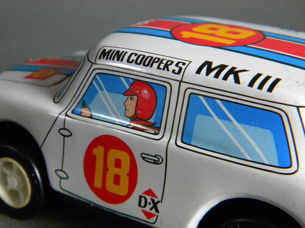 当時物 ★★MINNI COOPERS MK ミニクーパー Racing 作動良好 フリクション !! 12㎝ レースカー 日本製ブリキ 旧車★★未使用デッドストック_画像4