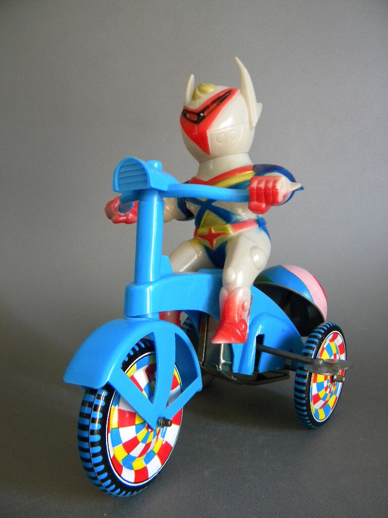 当時物 ★★1975 宇宙の騎士テッカマン sofvi 三輪車 タツノコプロ !! TVアニメ 昭和40年代 ソフビ まんが ROBOT 外観良好 ゼンマイ不良