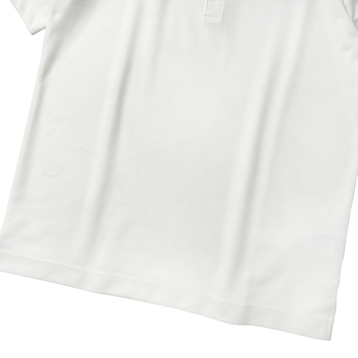 美品 キャロウェイ Callaway メンズ L サイズ 快適 半袖 ボタンダウン ポロシャツ スクーター ジャガード / 白 ホワイト 人気 ゴルフウェアの画像2