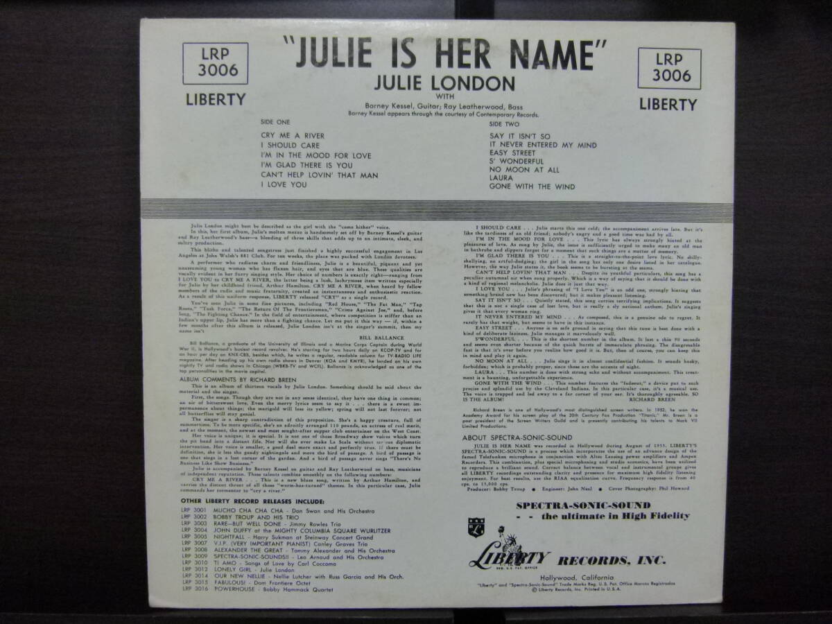 ■激レア■美盤オリジナル■JULIE LONDON■JULIE IS HER NAME■の画像3