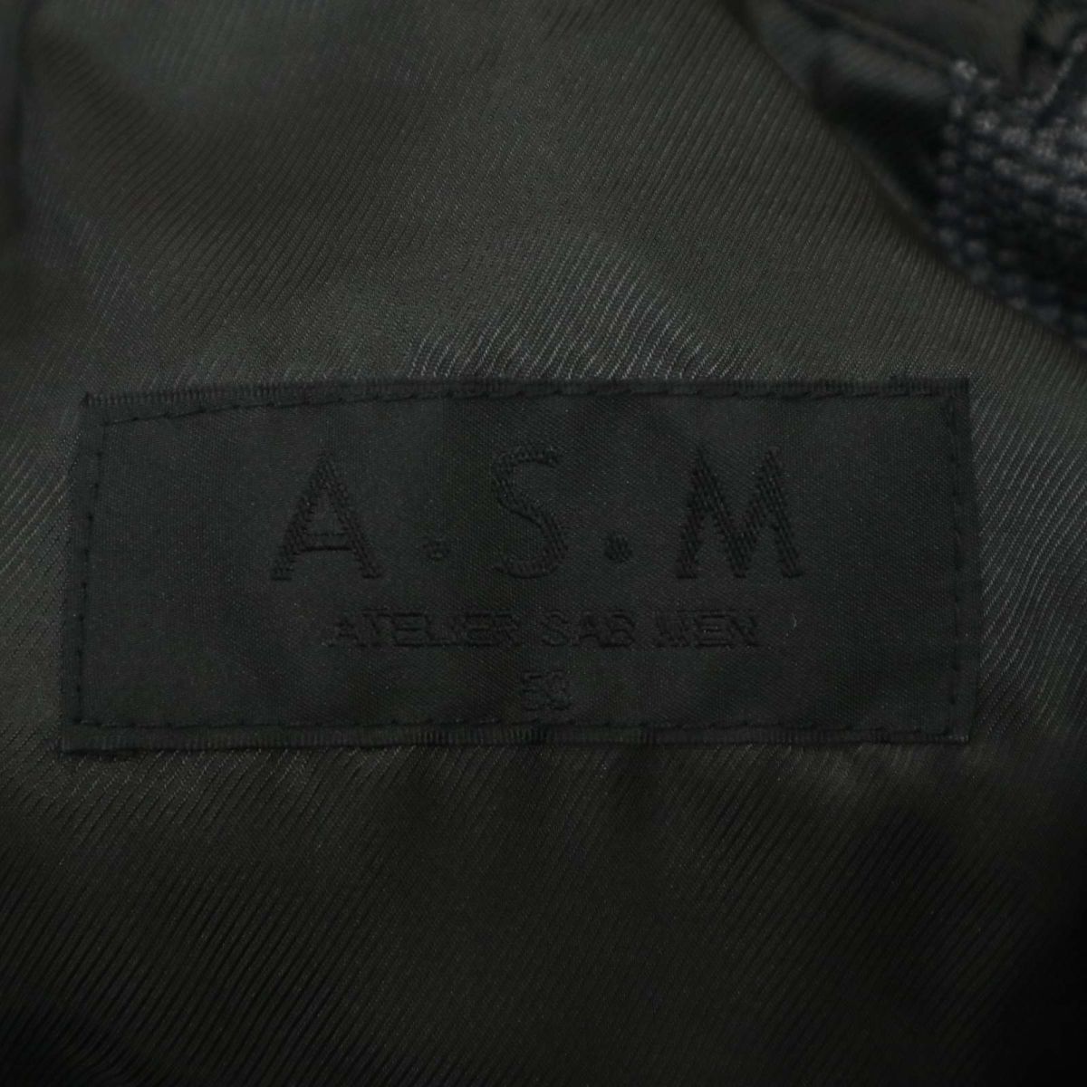 【新品 未使用】 A.S.M アトリエサブ メン 通年 ウール スリム★ ジャケット Sz.50　メンズ グレー　C4T01598_2#O_画像8