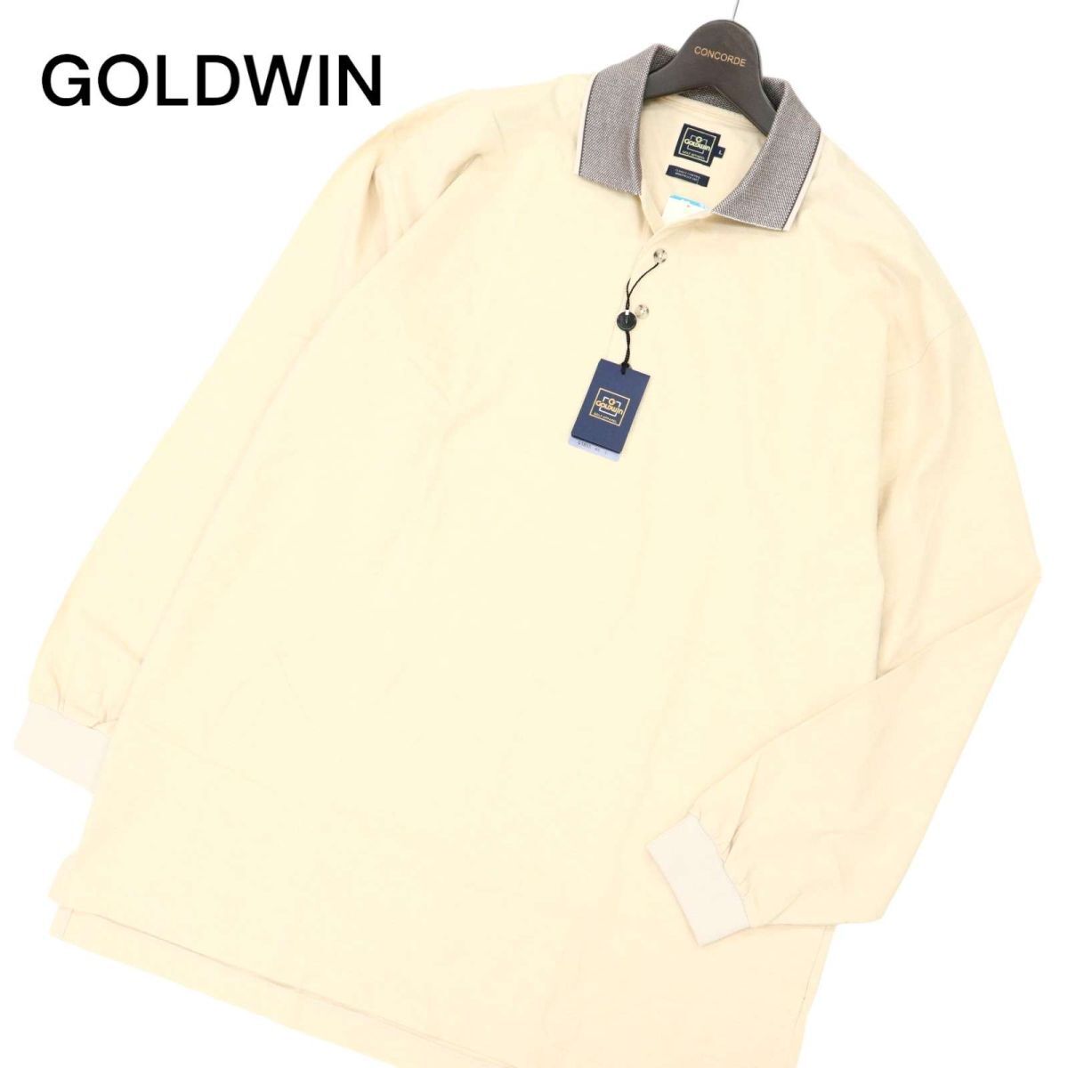 未使用★ GOLDWIN ゴールドウィン 通年 長袖 防風★ ニット ポロシャツ Sz.L　メンズ ゴルフ　C4T01694_2#F_画像1