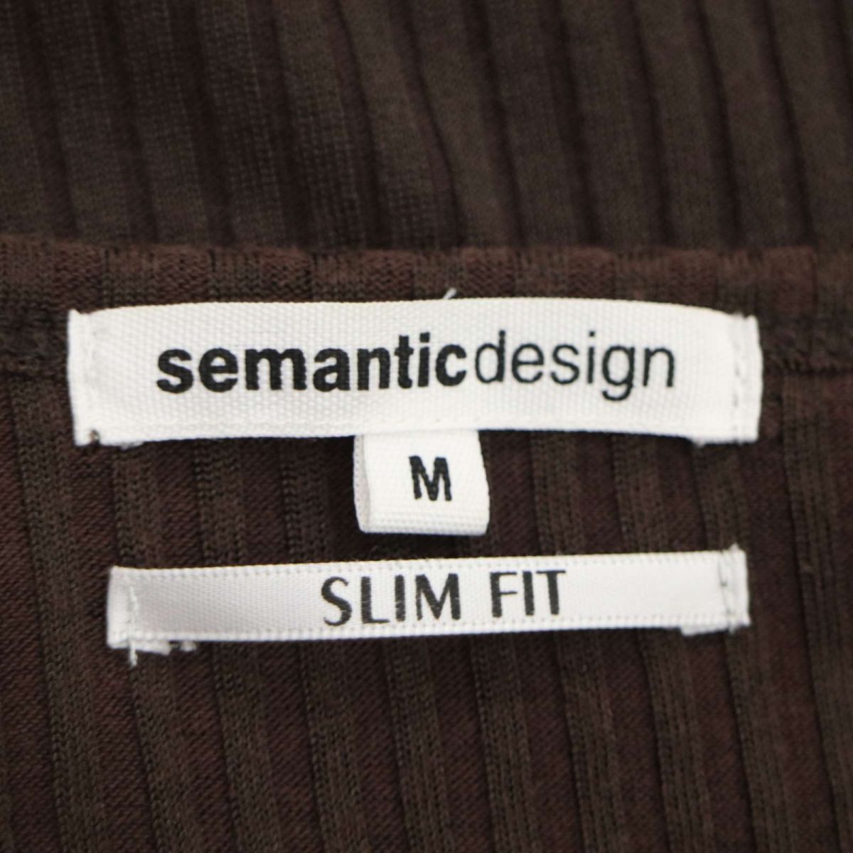 semantic design セマンティック デザイン 通年 長袖 Vネック ジップ装飾★ リブ カットソー ロンTシャツ Sz.M　メンズ　C4T01726_2#F_画像5