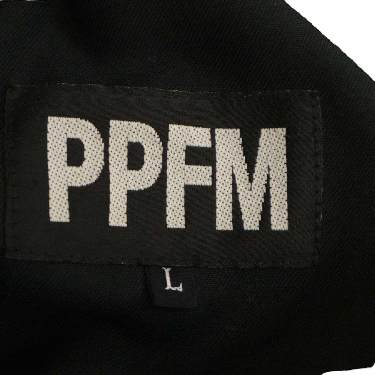 PPFM ペイトンプレイス 通年 ナイロン100％★ デザイン スラックス パンツ Sz.L　メンズ 黒　C4B01096_3#R_画像7