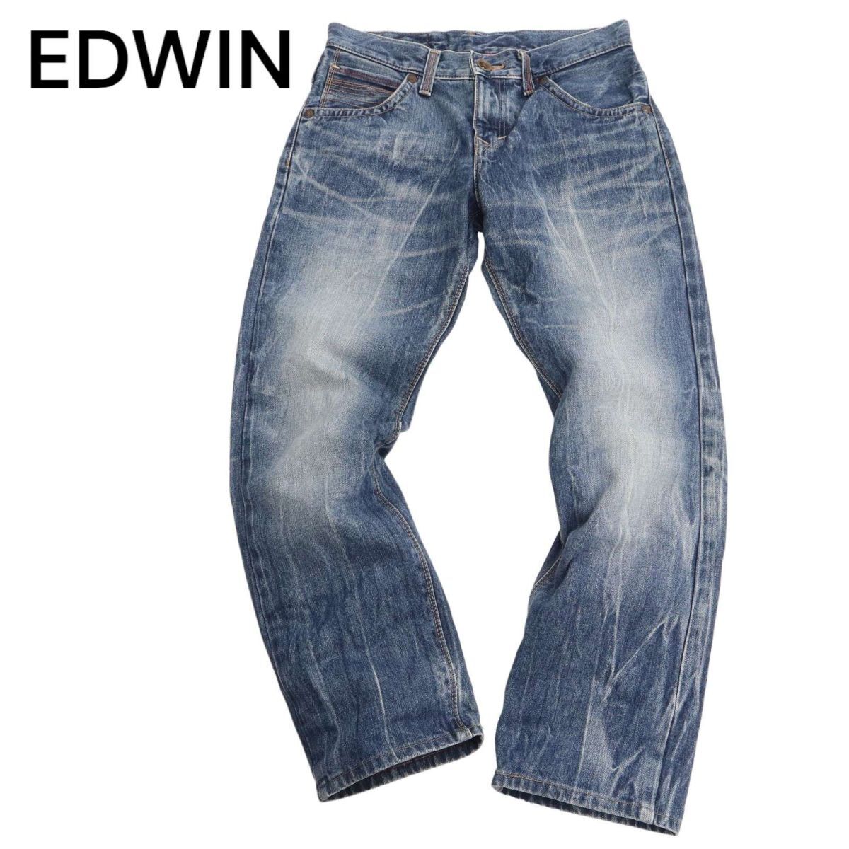 EDWIN エドウィン EXS413 USED加工★ ウエスタン ストレート デニム パンツ ジーンズ Sz.28　メンズ 日本製　C4B01083_2#R_画像2