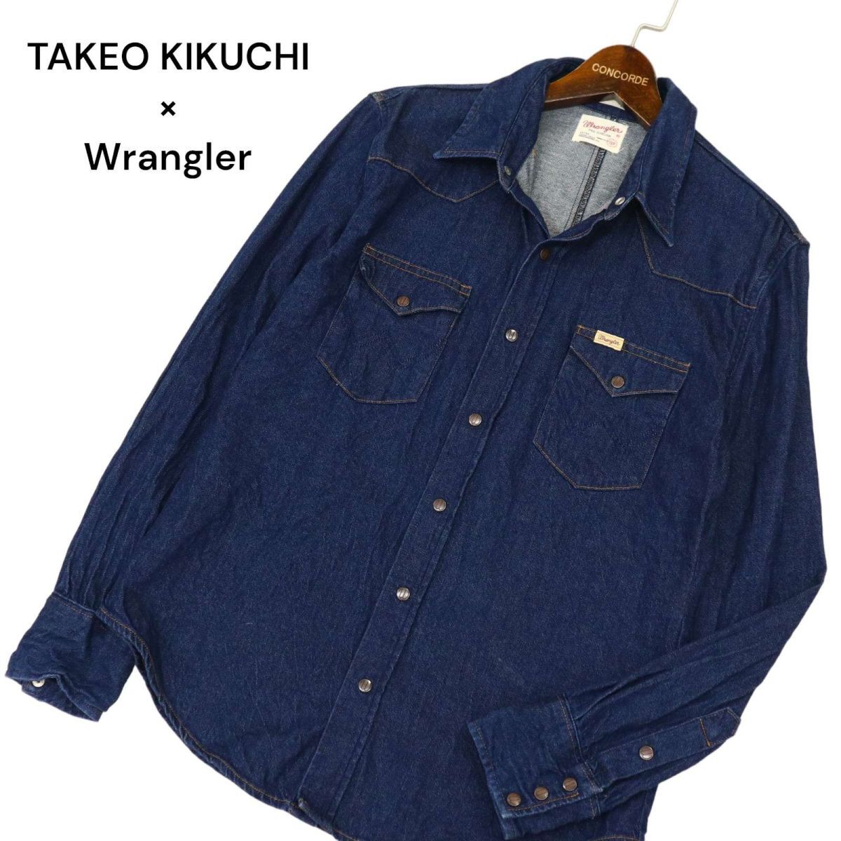TAKEO KIKUCHI × Wrangler Takeo Kikuchi × Wrangler S9119 long sleeve Western Denim shirt Sz.XL men's large C4T01920_3#C