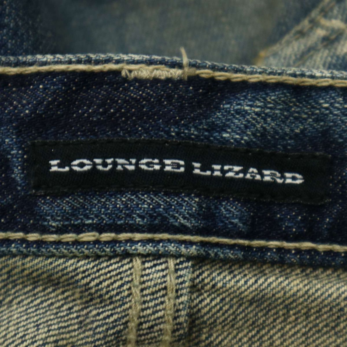 LOUNGE LIZARD ラウンジリザード ヴィンテージ加工★ ボタンフライ スキニー デニム パンツ ジーンズ Sz.4　メンズ 日本製　C4B01142_3#R_画像8