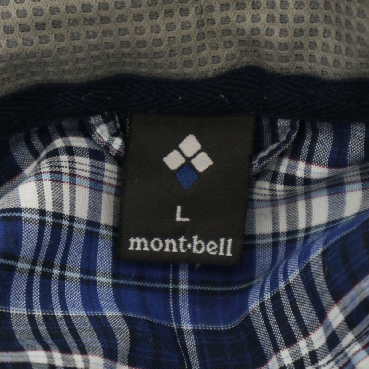 mont-bell モンベル 1104945 速乾★ UVカット WIC.ライト シングルポケット 長袖 チェック シャツ Sz.L メンズ アウトドア C4T02054_3#Cの画像6