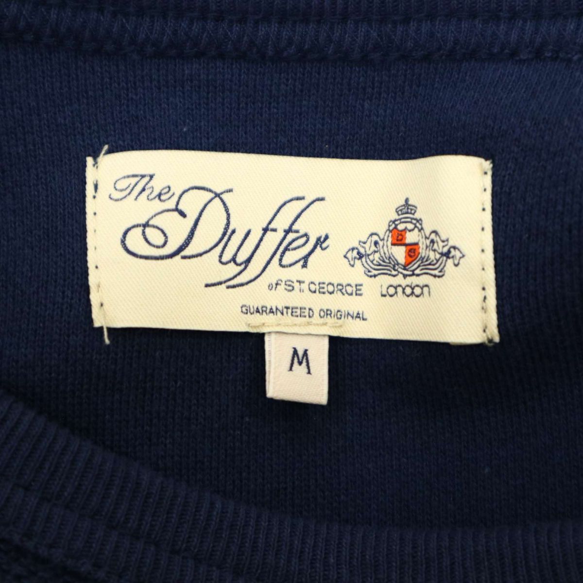 The DUFFER of St.GEORGE ダファー オブ セントジョージ 通年 ロゴ刺繍★ プルオーバー トレーナー Sz.M　メンズ ネイビー　C4T02191_3#F_画像7