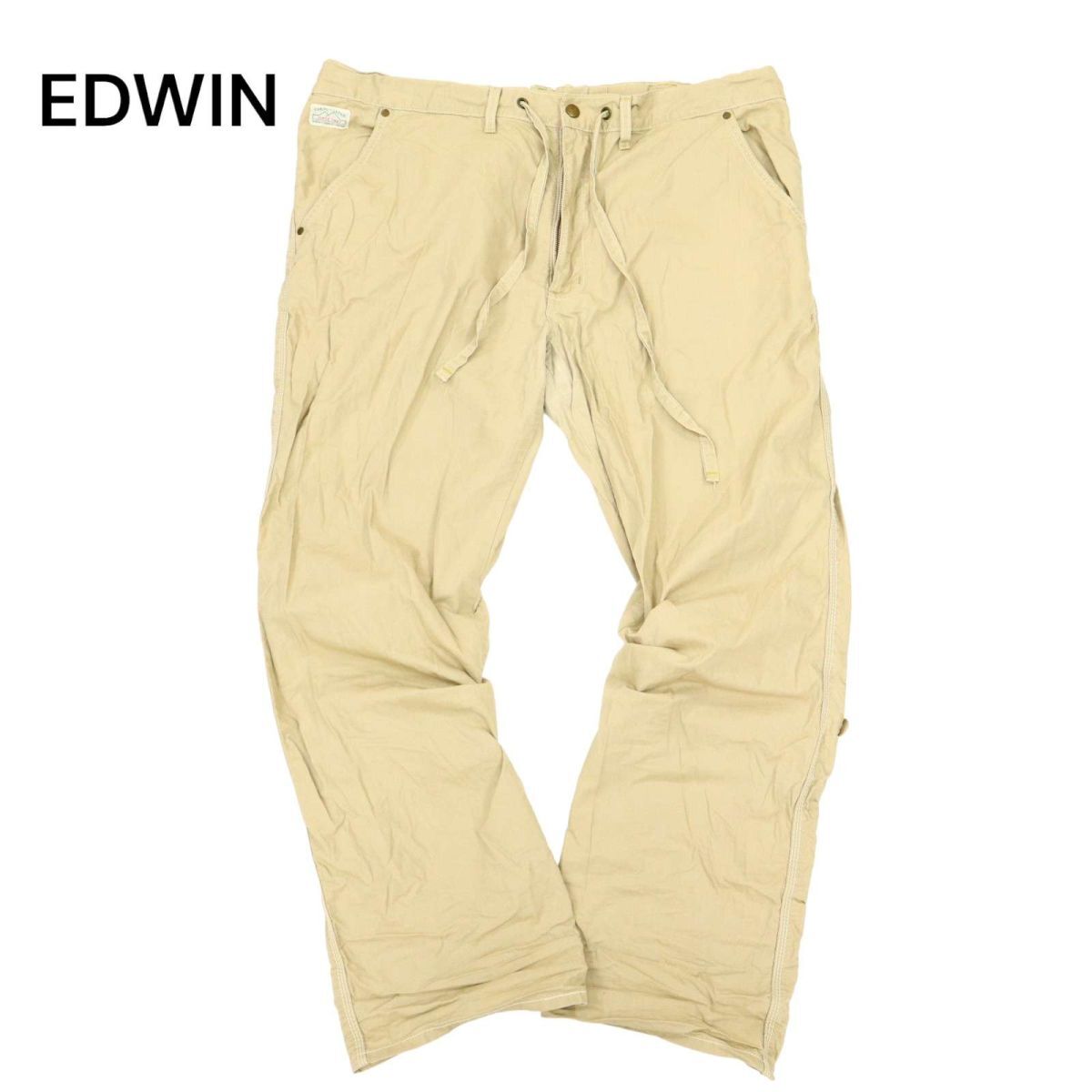 EDWIN Edwin 705RS spring summer [ flax linen.] Easy tapered pants Sz.3L men's large size beige made in Japan C4B01251_3#P