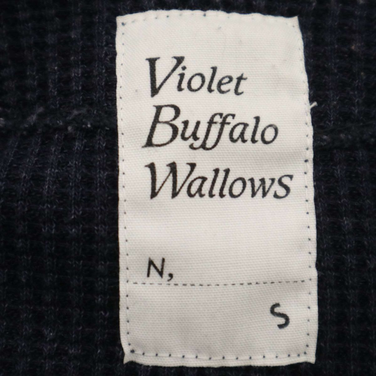 Violet Buffalo Wallows ドレステリア 通年 長袖 ヘンリーネック ストレッチ カットソー ロンTシャツ Sz.S　メンズ ネイビー　C4T02374_3#F_画像5