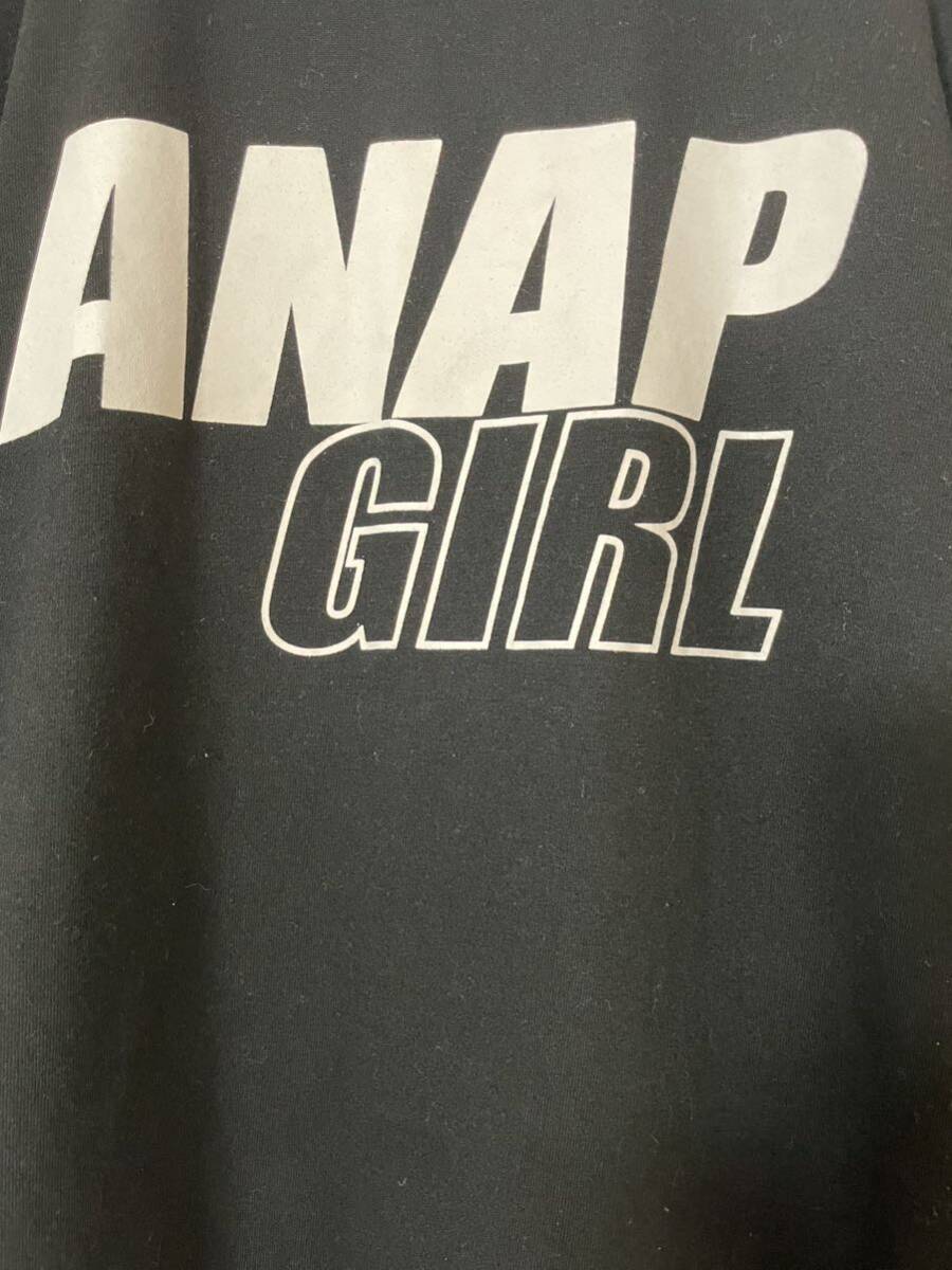 【ANAP GIRL アナップ】バックプリント スウェットTシャツ ブラック 黒 Mサイズ_画像3