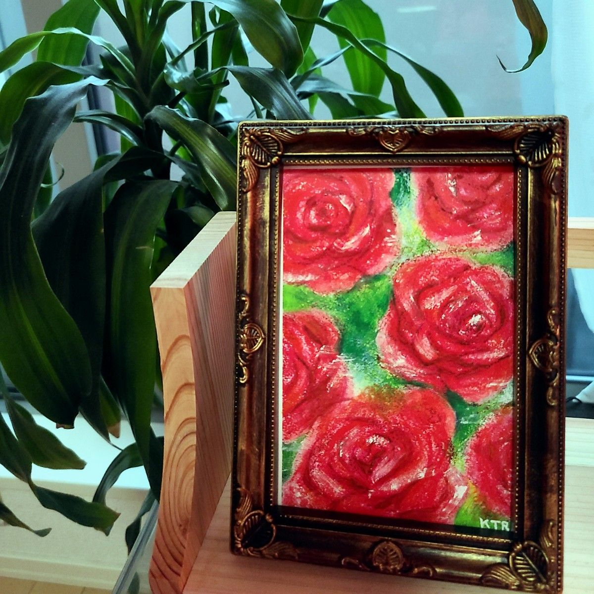 【赤い薔薇の大群 Ⅰ 】水彩画 原画 イラスト 絵画 ポストカード