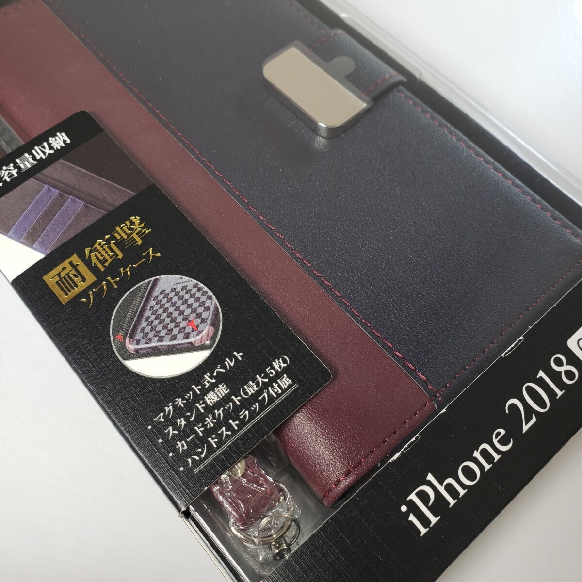 iPhone XR 手帳型ケース レッド 液晶保護フィルムセット