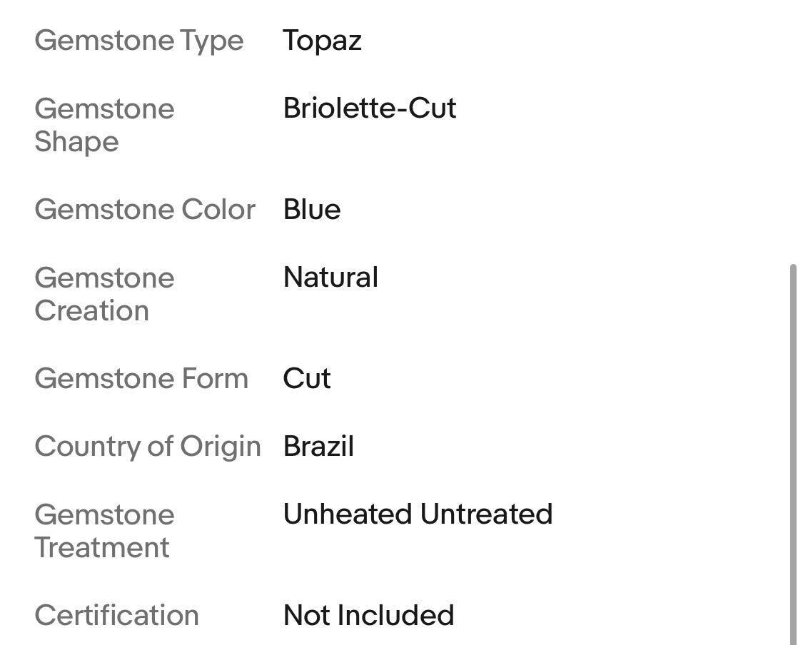 ブルー トパーズ　エレガントカット　2.71ct 10.4x6mm VVS ブリオレット 天然非加熱　ブラジル_画像7