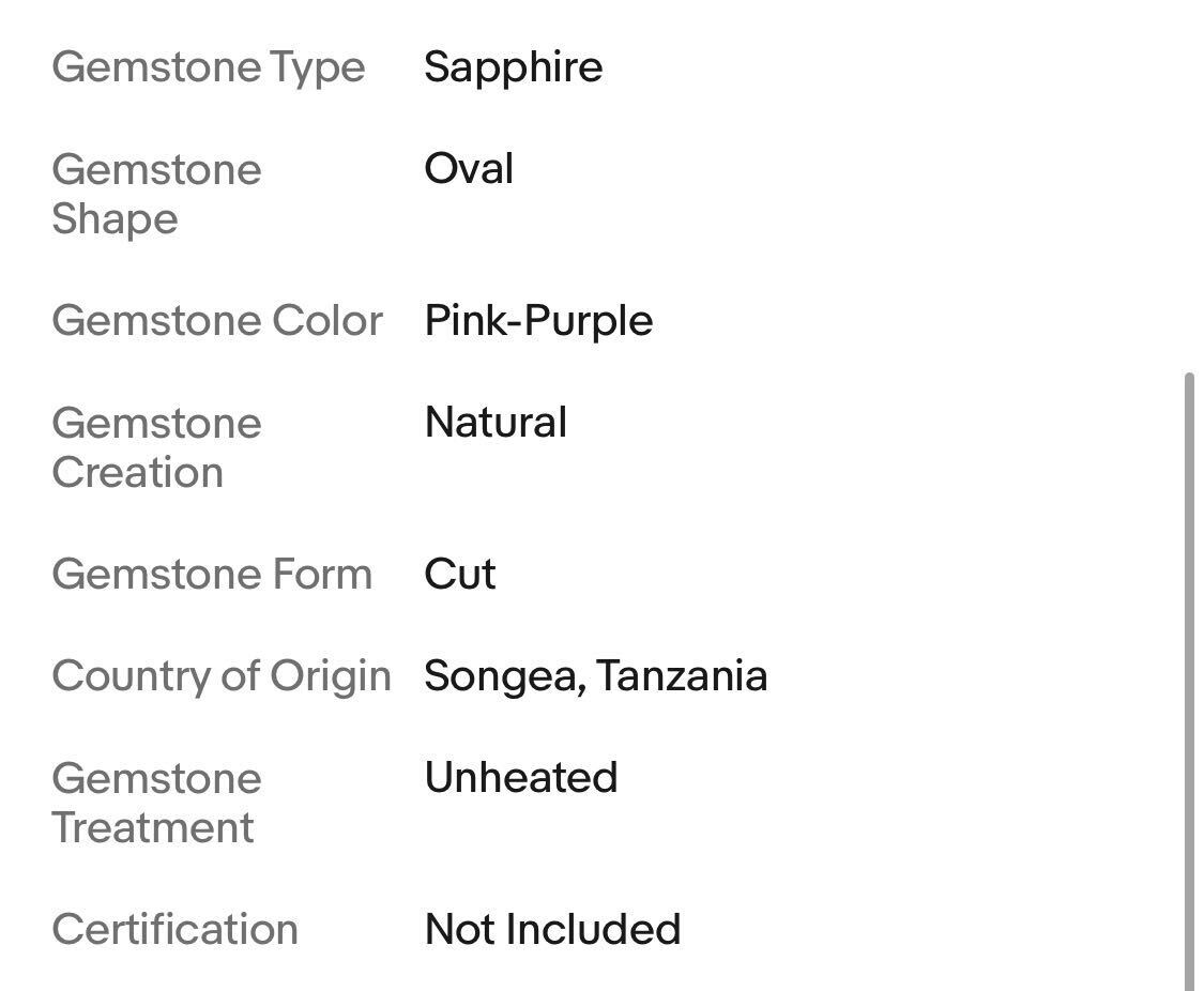 サファイア セピアピンク 0.57ct 5.3x4.5mm VVS オーバル 未加熱 ピンクパープル  ジェムストーン ソンジア タンザニアの画像7