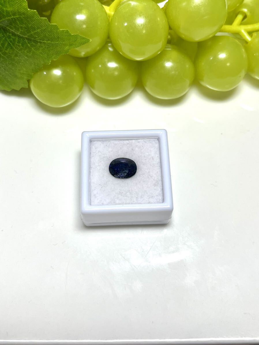 アイオライト 多色性＆サンストーン効果 1.80ct 9x7.3mm オーバル 天然 ブルーパープル アフリカ ルースの画像3