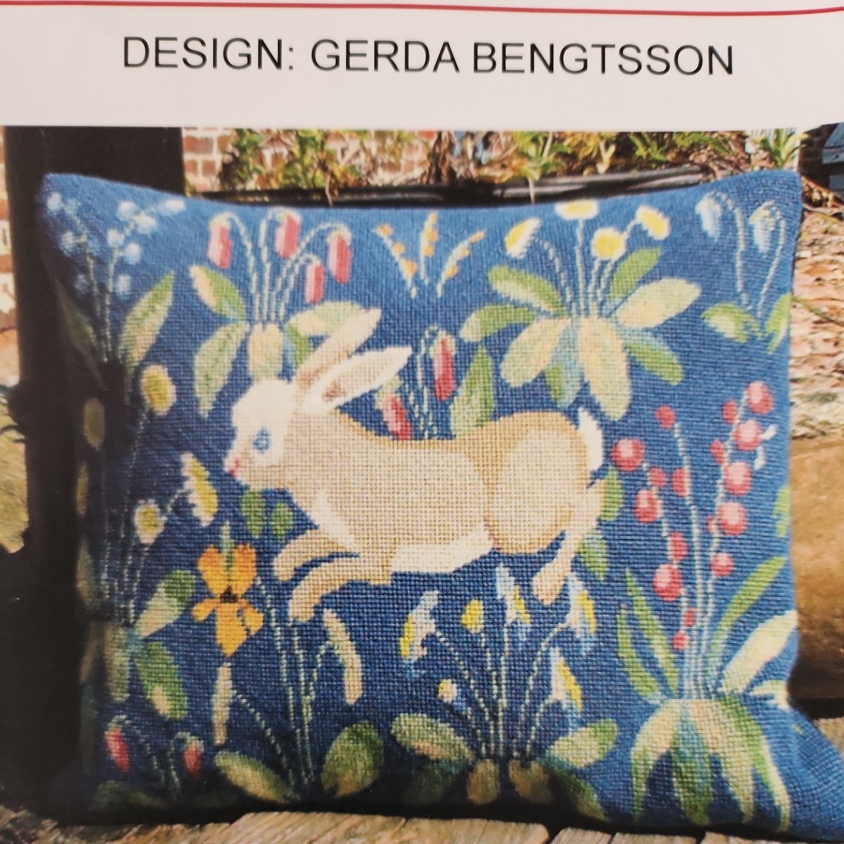 Gerda Bengtsson※　ウール刺繍キット　※デンマーク　フレメ※32×37cm※ゲルダ ベングトソン※ウサギと植物※