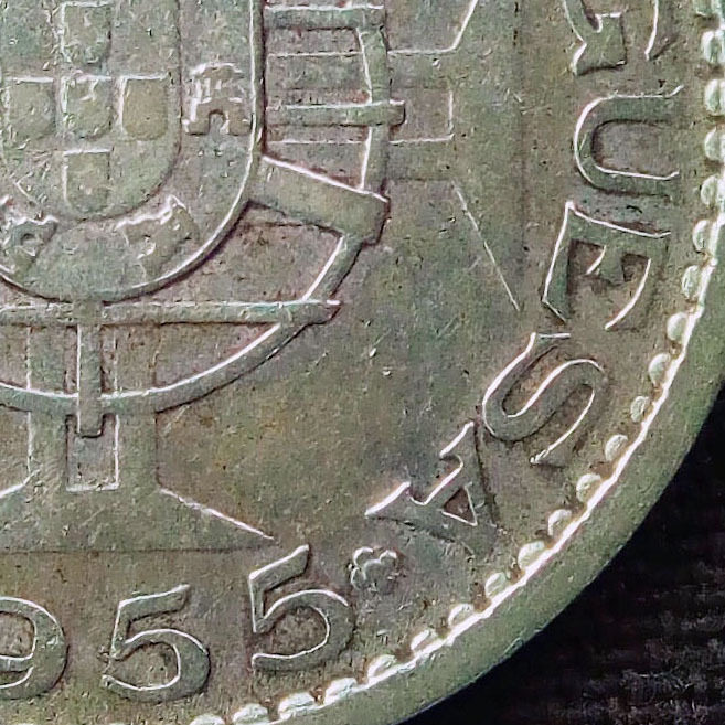 ポルトガル領　モザンビーク銀貨　1955年　20エスクード　ヴィンテージコイン　希少品_画像6