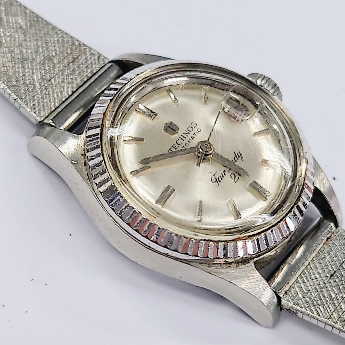 I591 腕時計 TECHNOS Fair Lady 25石 AUTOMATIC 25Jewels テクノス 中古 ジャンク品 訳あり_画像6