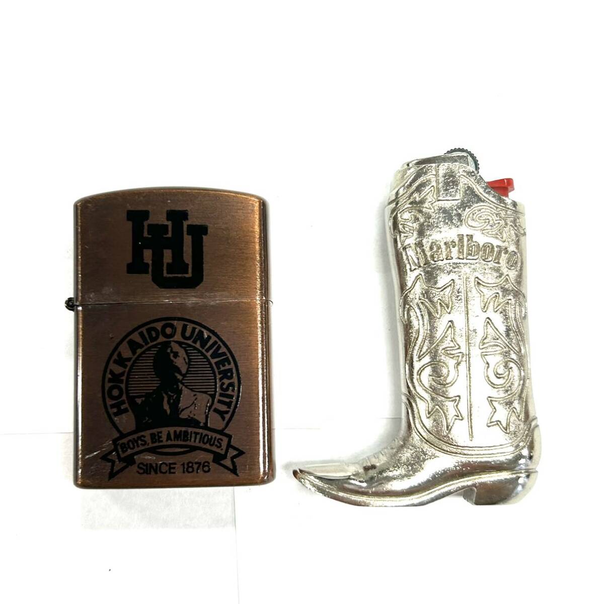 Y400 ライター 喫煙具 喫煙グッズ まと ZIPPO ジッポー Marlboro マルボロ ジャンク品 中古 訳ありの画像8