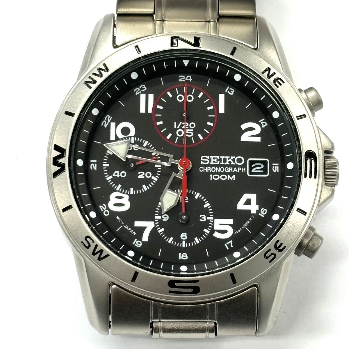 H2787 腕時計 SEIKO セイコー CHRONOGRAPH 100M 7T92-0DX0 ジャンク品 中古 訳あり_画像4