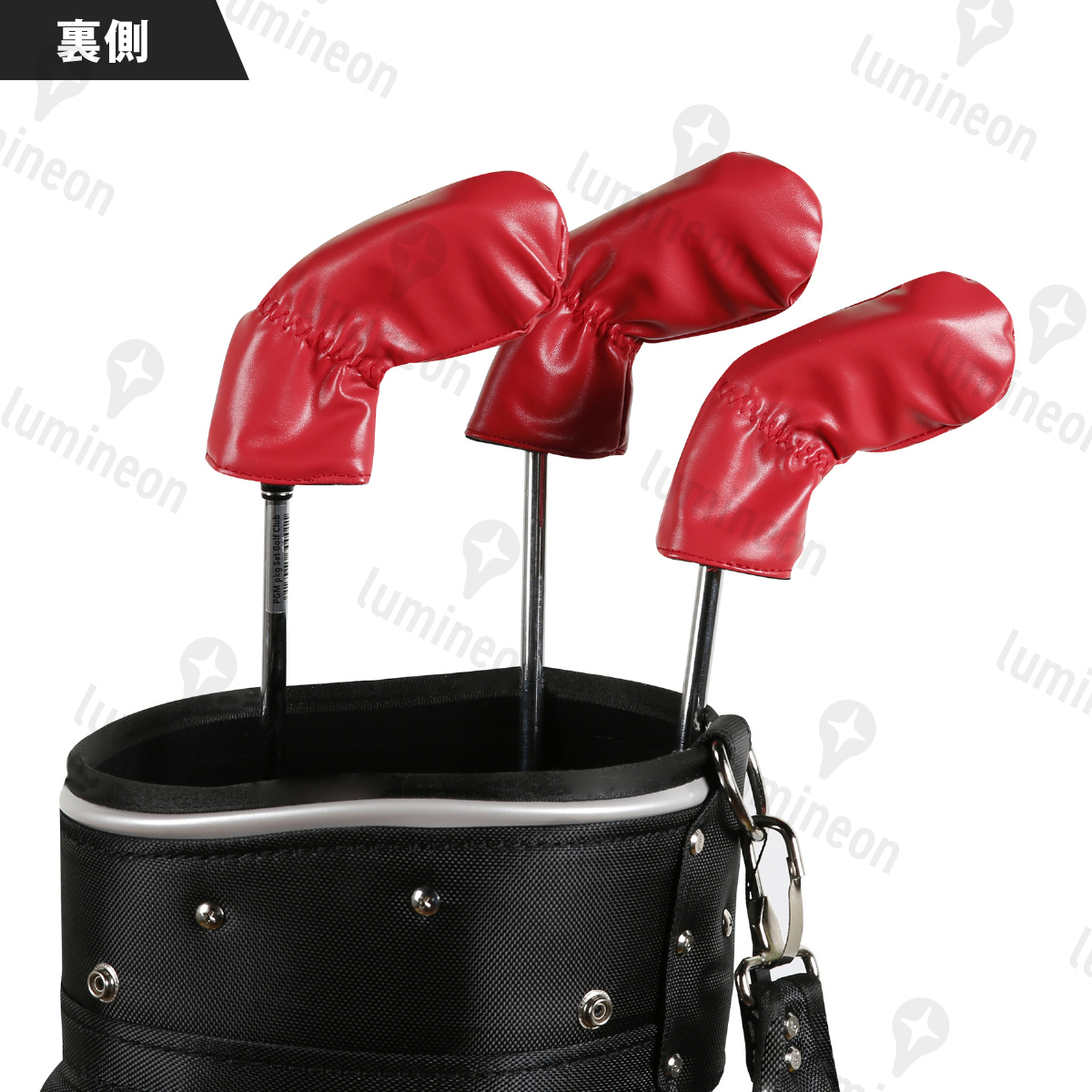  iron cover head 9 point set Golf kla bread red high class leather reverse side boa embroidery entering water-repellent water-proof hood count attaching simple g082c 3