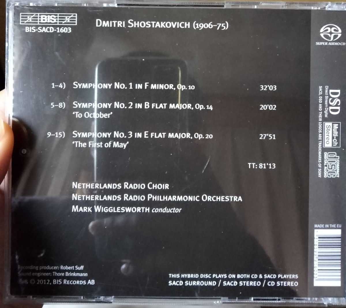 SACD　BIS ショスタコーヴィチ　交響曲　1番　2番　3番　shostakovich　クラシック　wigglesworth