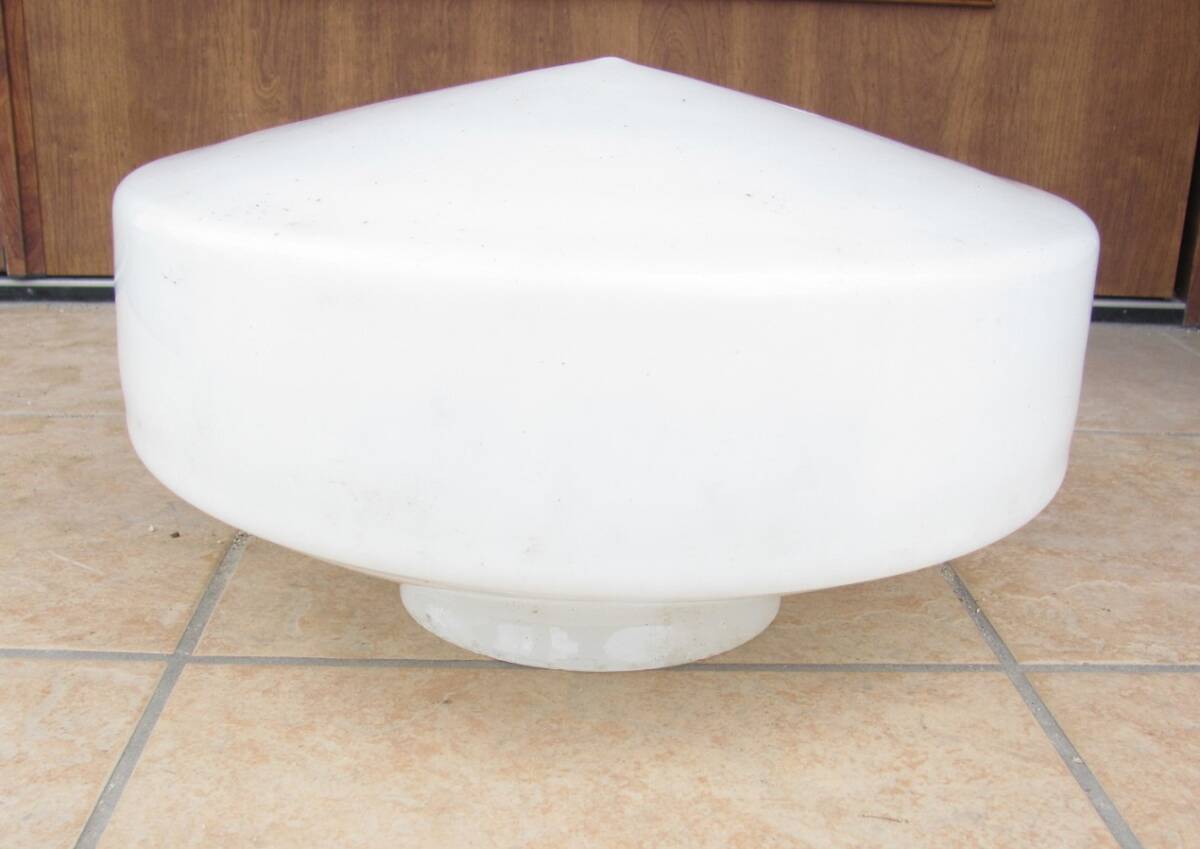 昭和レトロ 照明器具のガラス笠のみ 直径約35cm 白色 天井照明の画像1