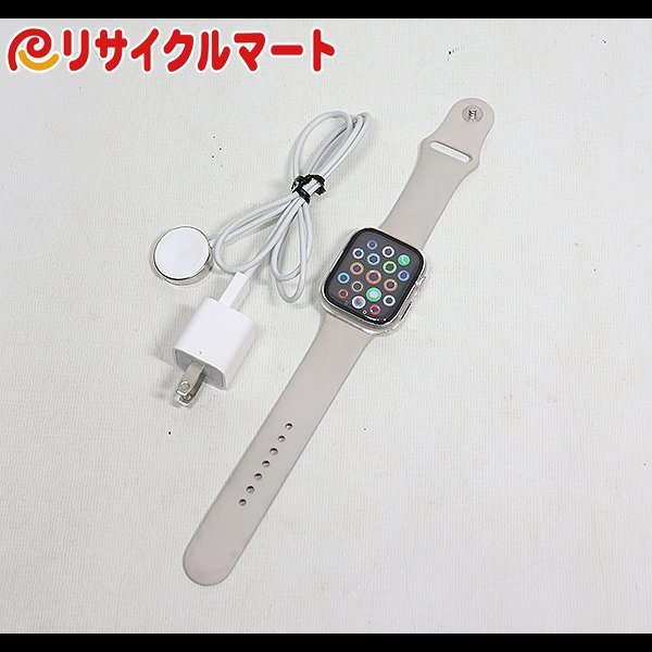 格安 Apple Watch アップルウォッチ Series7 45mm GPS Cellular MKJQ3J/A スターライト スマートウォッチ 本体_画像1