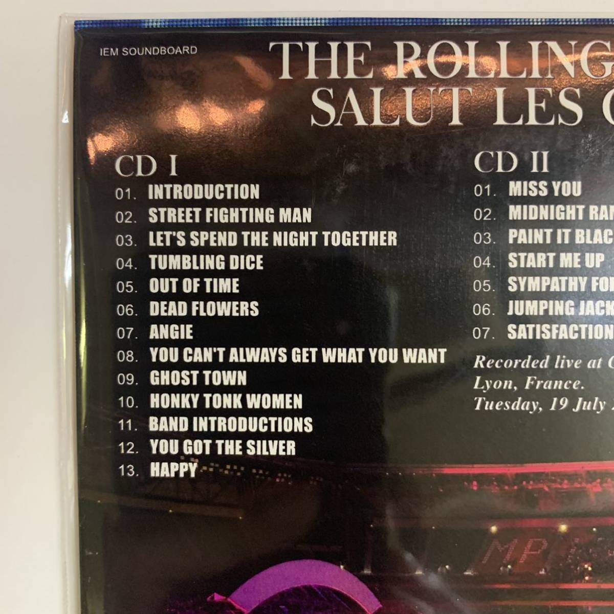 THE ROLLING STONES : SALUT LES GONES 2CD 2022 FRANCE LYON IEM SOUNDBOARD COMPLETE!!!! 阪神優勝大セール！_画像3