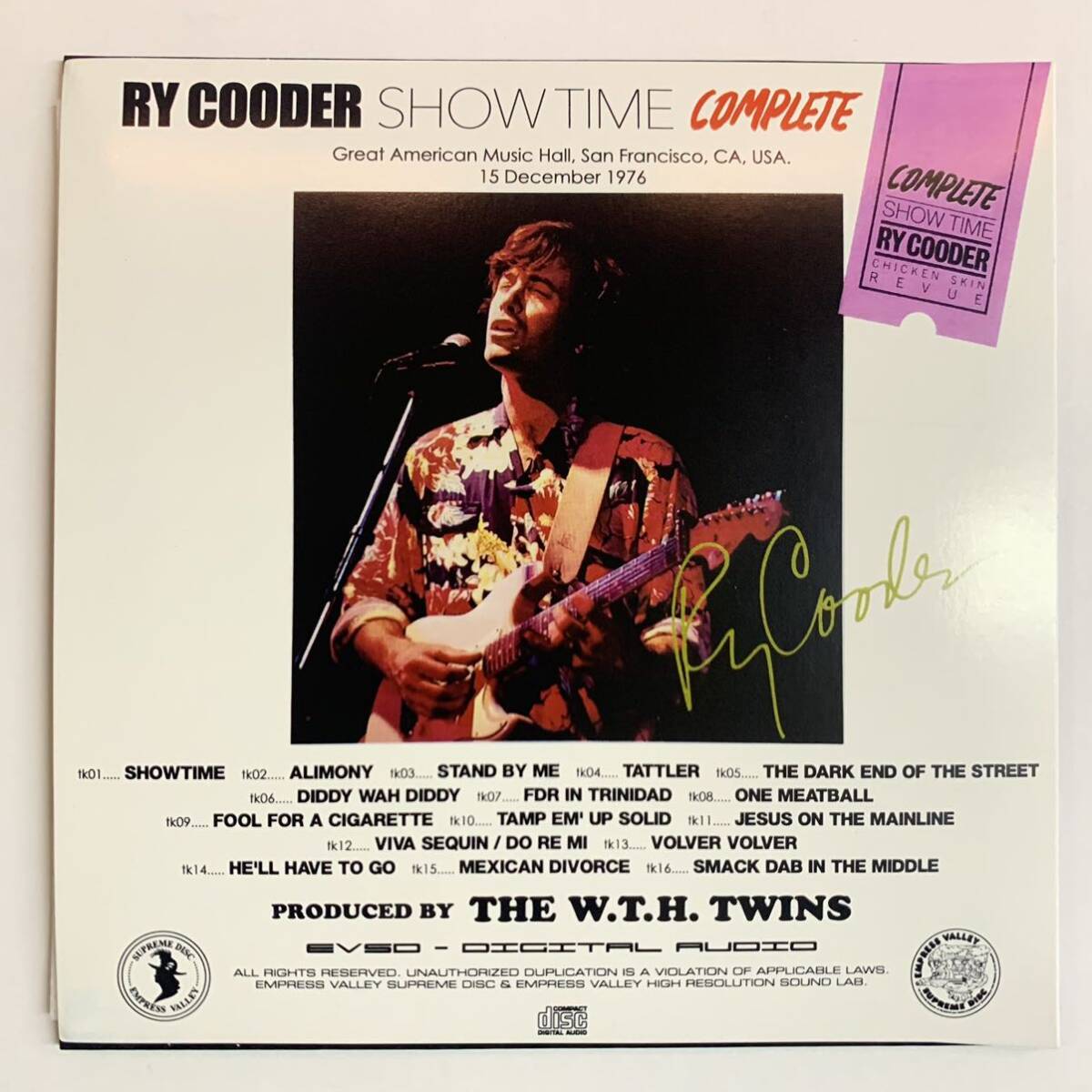 新着！RY COODER / SHOW TIME COMPLETE「ショー・タイム完全版」(CD) 名盤の完全版！大人はこういう音楽を聴きましょう。大推薦盤！_画像4