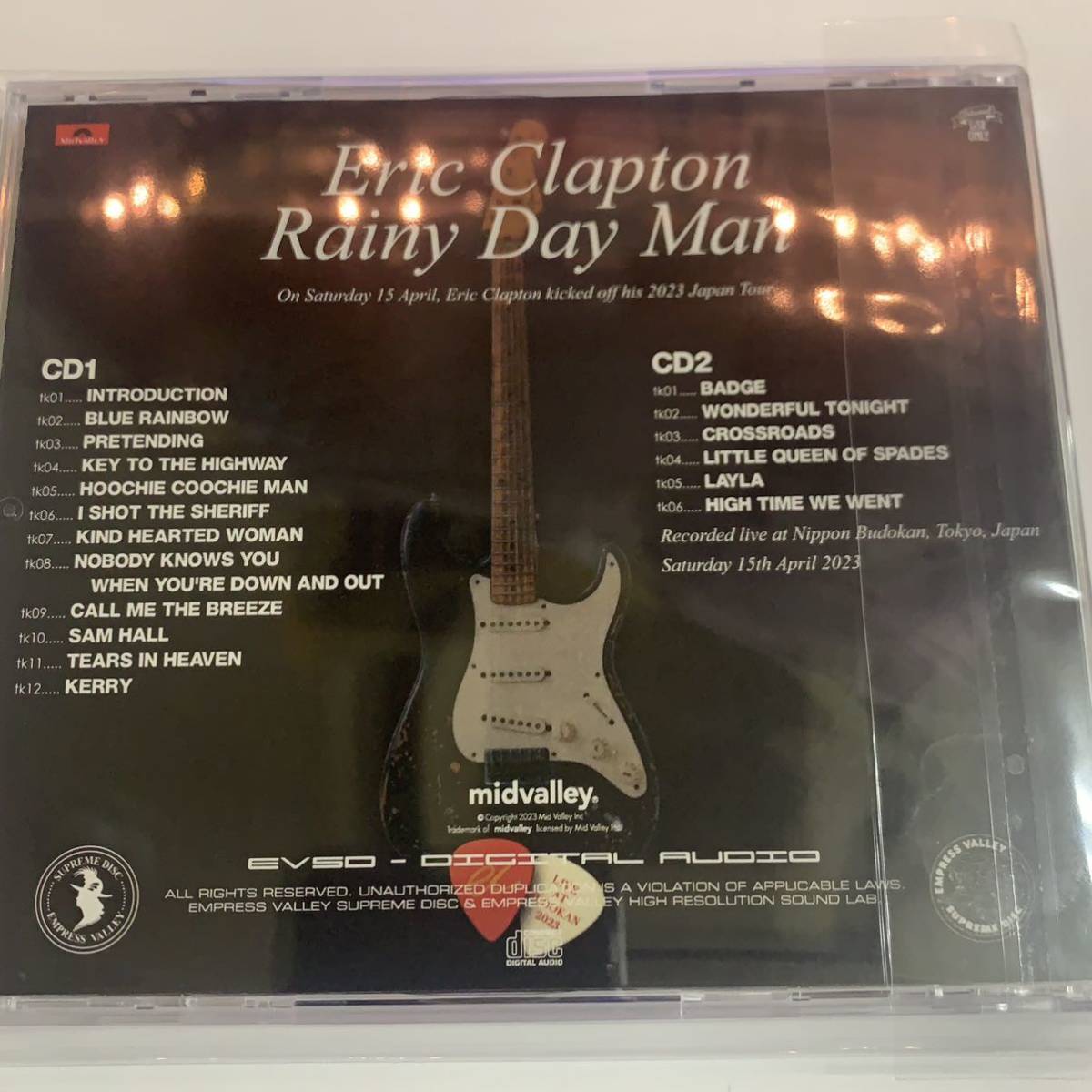 プレス盤！ERIC CLAPTON / RAINY DAY MAN 1st Night Budokan 2023 俺たちのクラプトンが帰って来たぜ聖地武道館に！直輸入盤