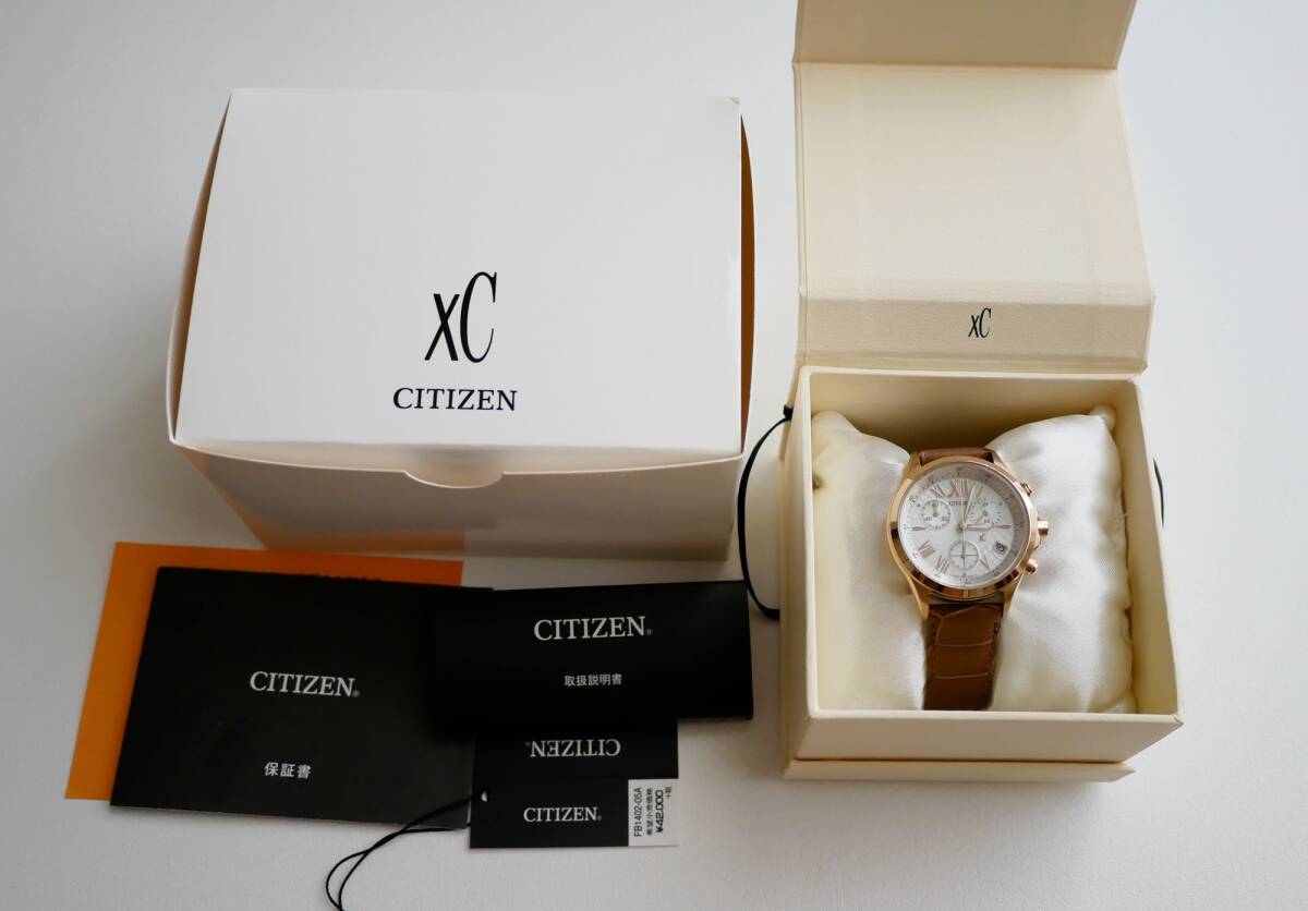 シチズン クロスシー エコドライブ クロノグラフ腕時計 皮ベルト CITIZEN xC FB1402-05A レディース ソーラー